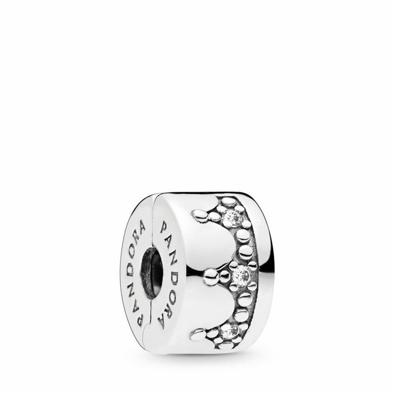 Pandora Dazzling Crown Clip Ireland - Sterling Silver/Cubic Zirconia - 046179JCL